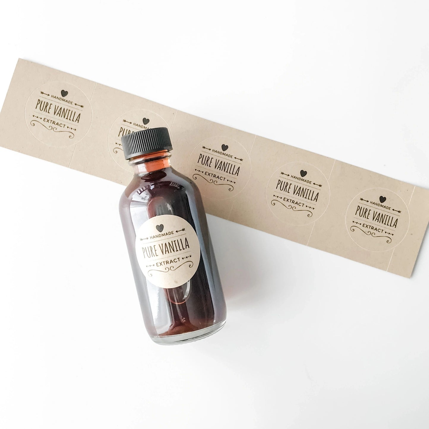 "Handmade Vanilla Extract" Printed Labels