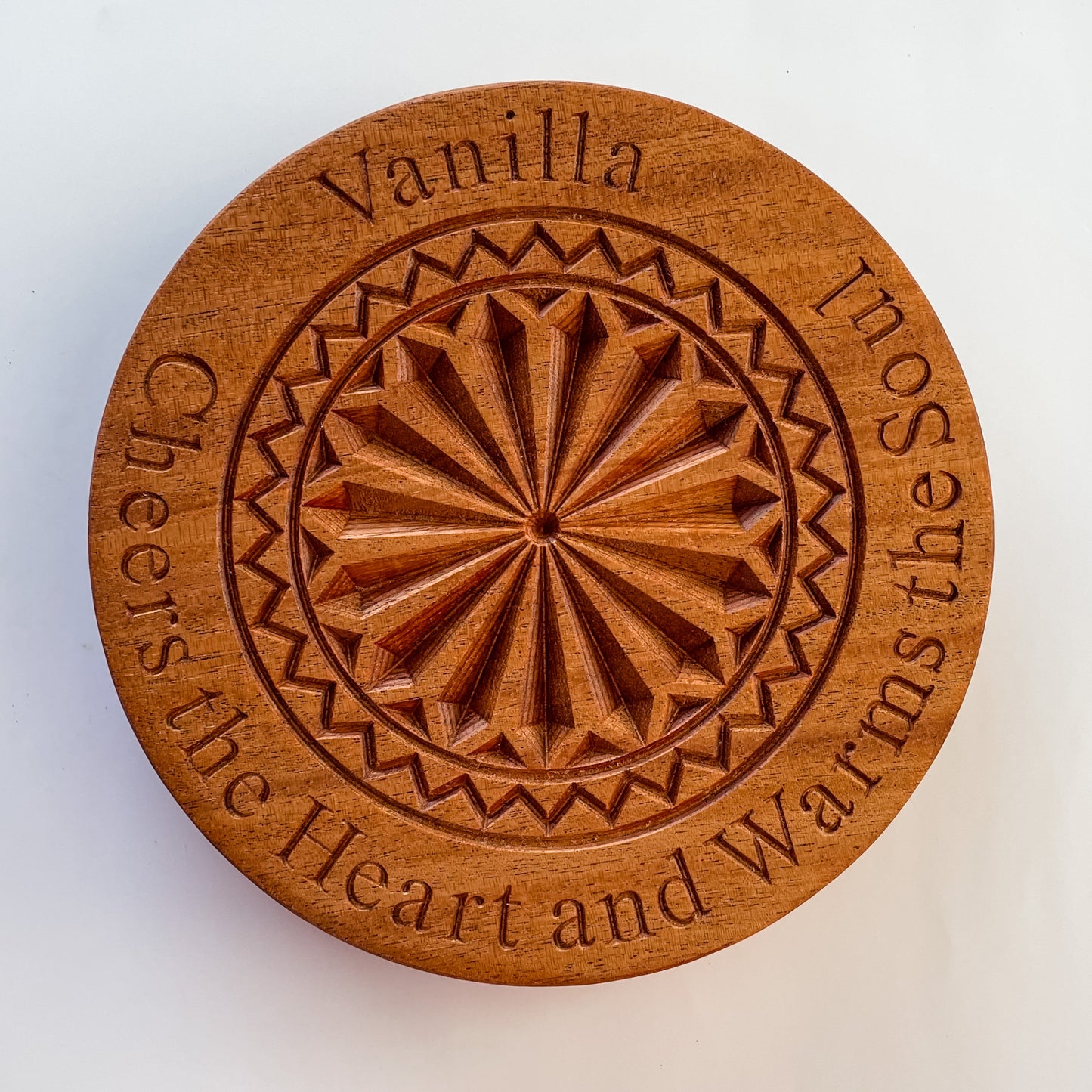 Vanilla Mandala Cheese Board 9" Mahogany