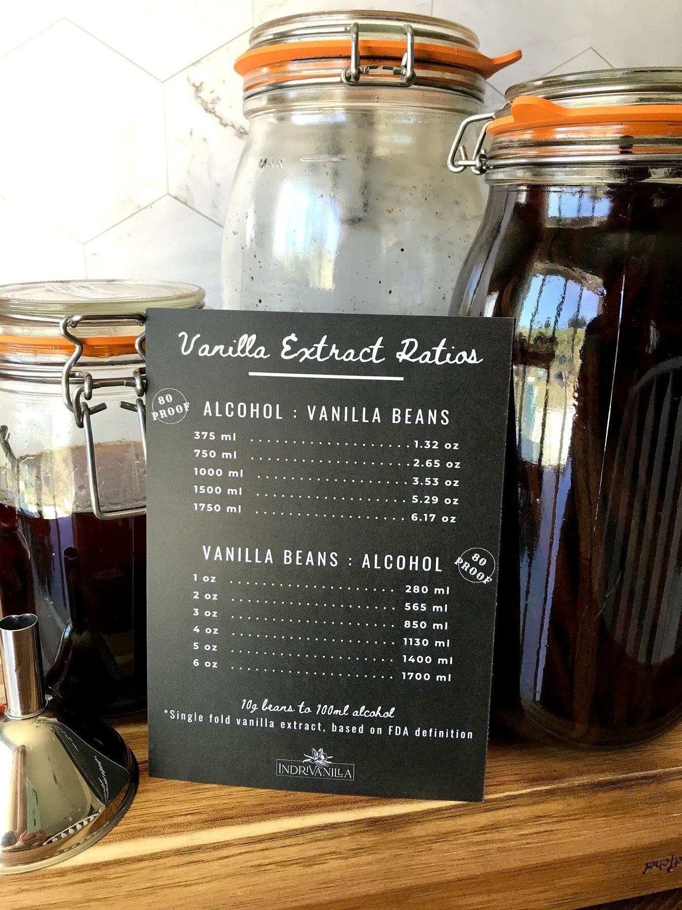 Vanilla Extract Ratio Chart Digital Download IndriVanilla