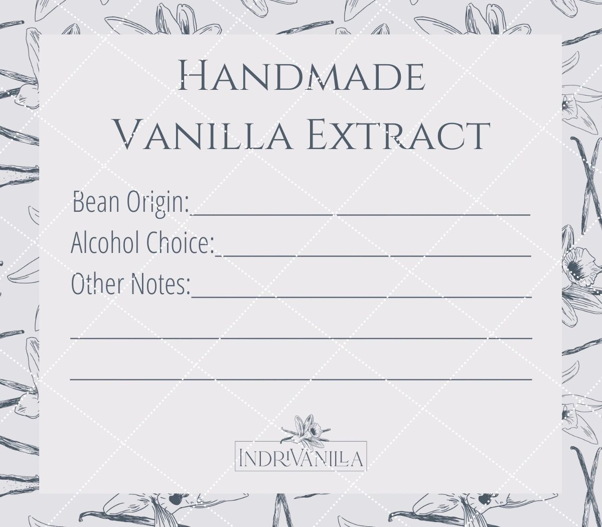 Vanilla Extract Label Digital Download